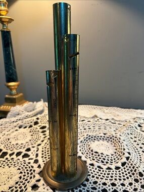 Vintage Collectible Nickels Metal Brass-Colored Coin Tube Organizer